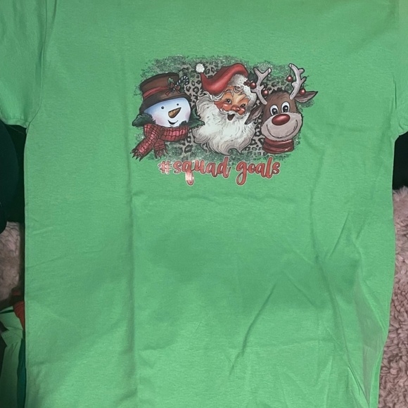 NWOT LIGHT GREEN CHRISTMAS SQUAD SHIRT - Picture 2 of 2